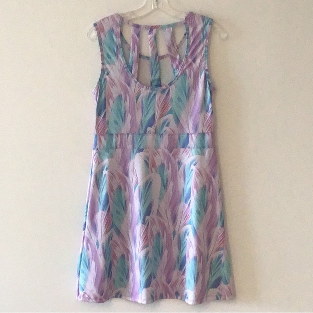 Reel Legends Lavender & Aqua Pastel Sleeveless Dress Sz S - Picture 2 of 3